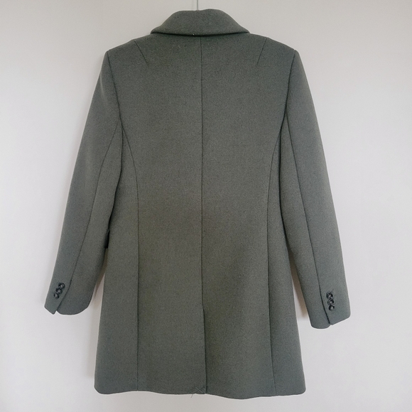 NWT Mango MNG Wool Blend Double Breasted Winter Coat Size M Green Womens Jacket - Picture 4 of 8